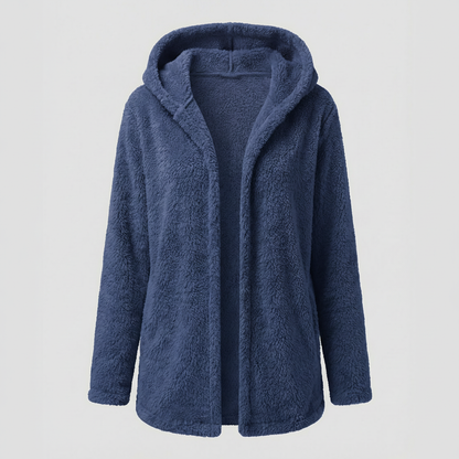 Damen Teddy Fleecejacke Lang