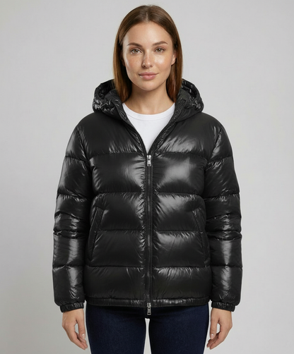 Damen Daunenjacke Leicht Warm Schwarz - Norvielle