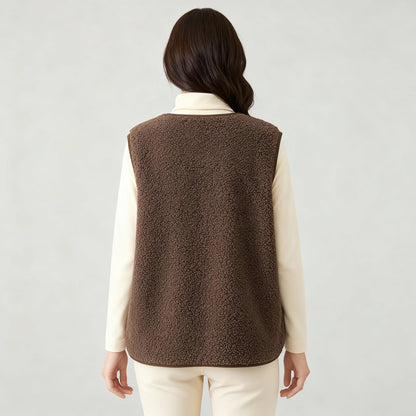 Damen Fleece-Weste Warm Elegante Winter