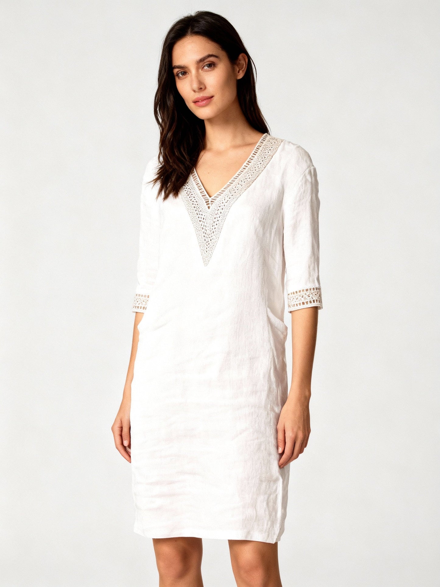Damen Sommerkleid Langärmlig Einfarbig Regular Fit - Norvielle