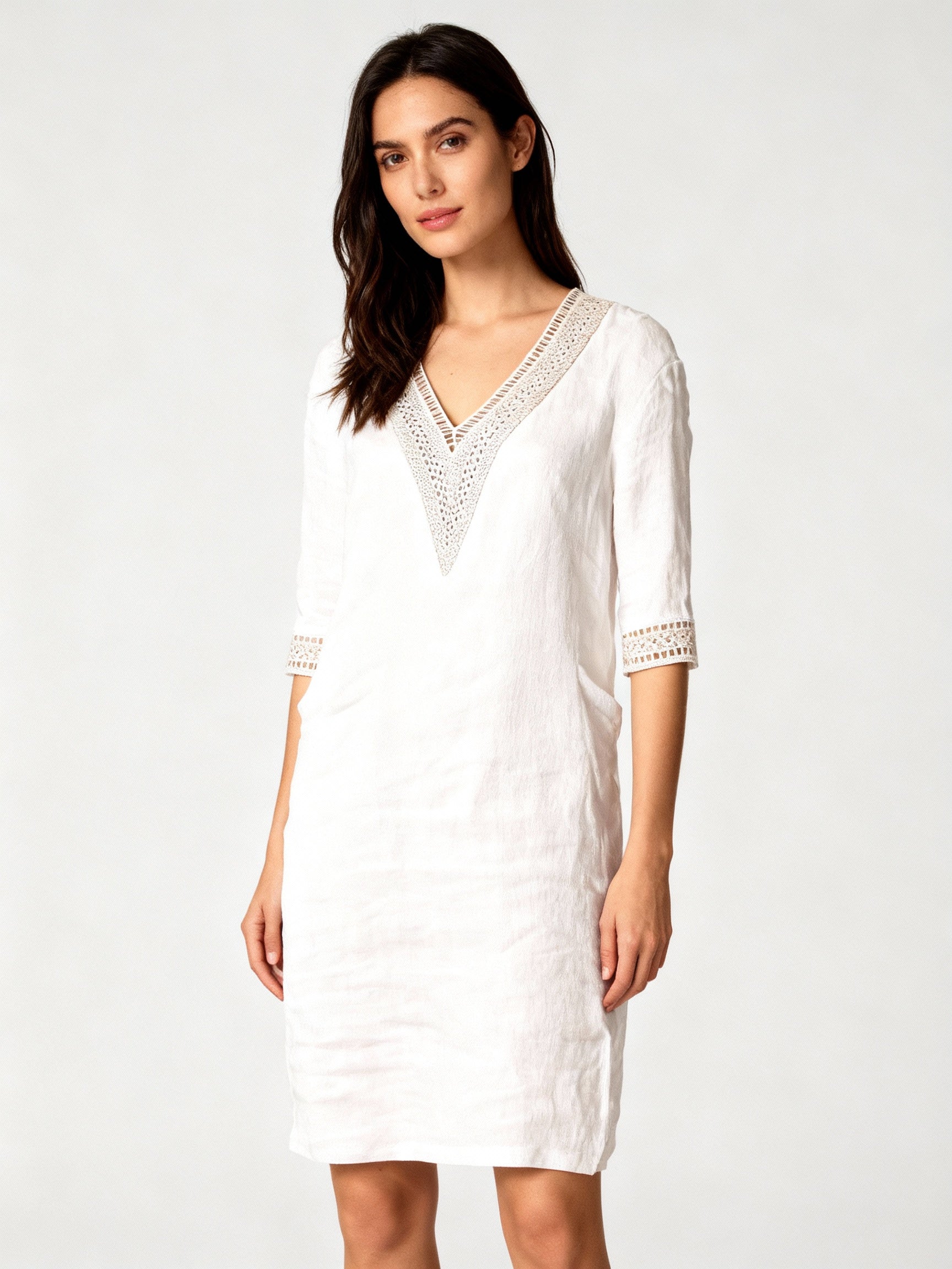 Damen Sommerkleid Langärmlig Einfarbig Regular Fit - Norvielle