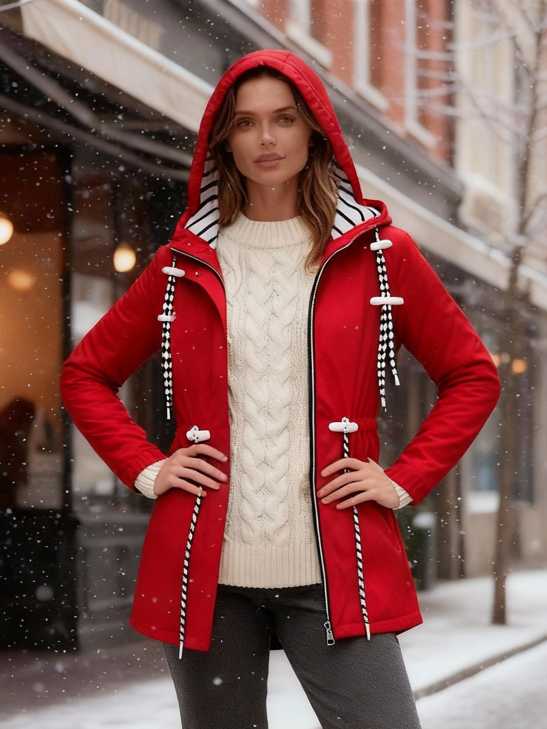 Wasserfeste Lange Jacke für Damen und Herren Alle Jahreszeiten