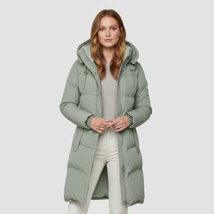 Damen Isolierte Jacke Baumwolle Warm Komfort Schwarz - Norvielle