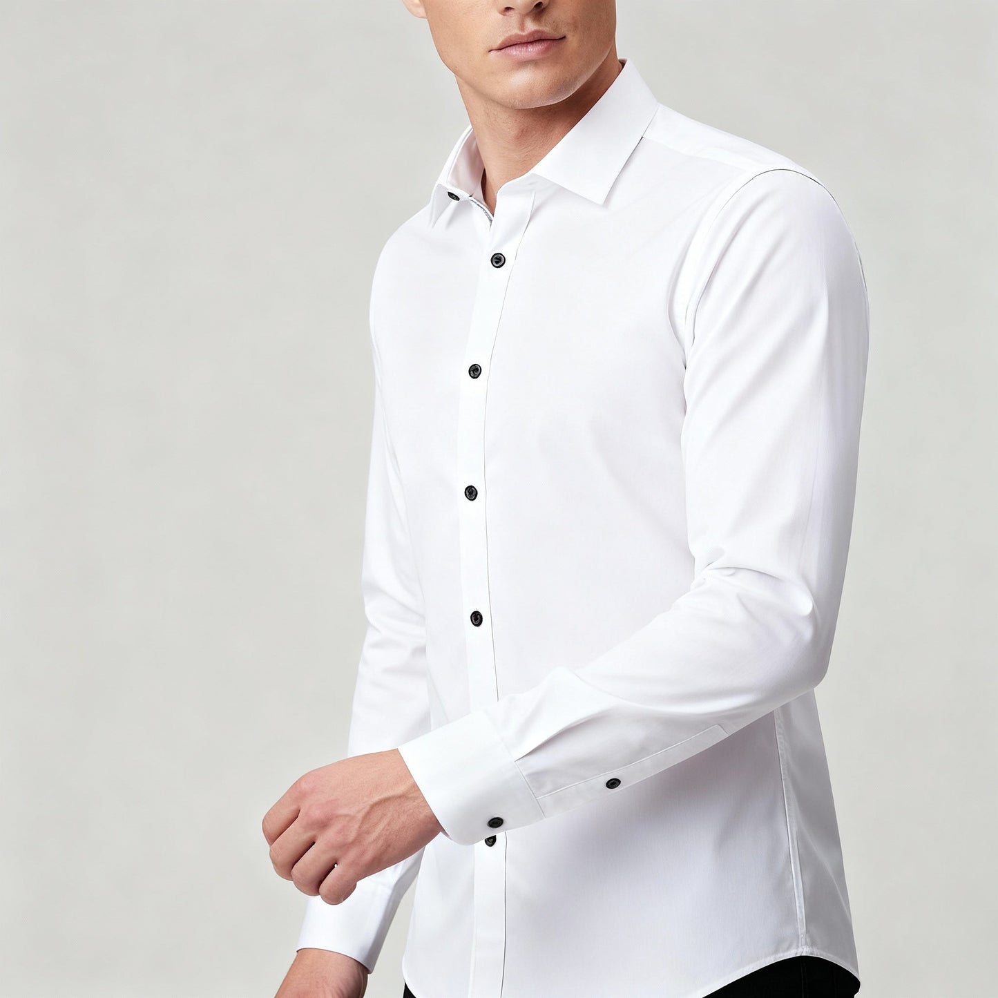 Herren Slim Fit Hemd Bügelfrei Stretch