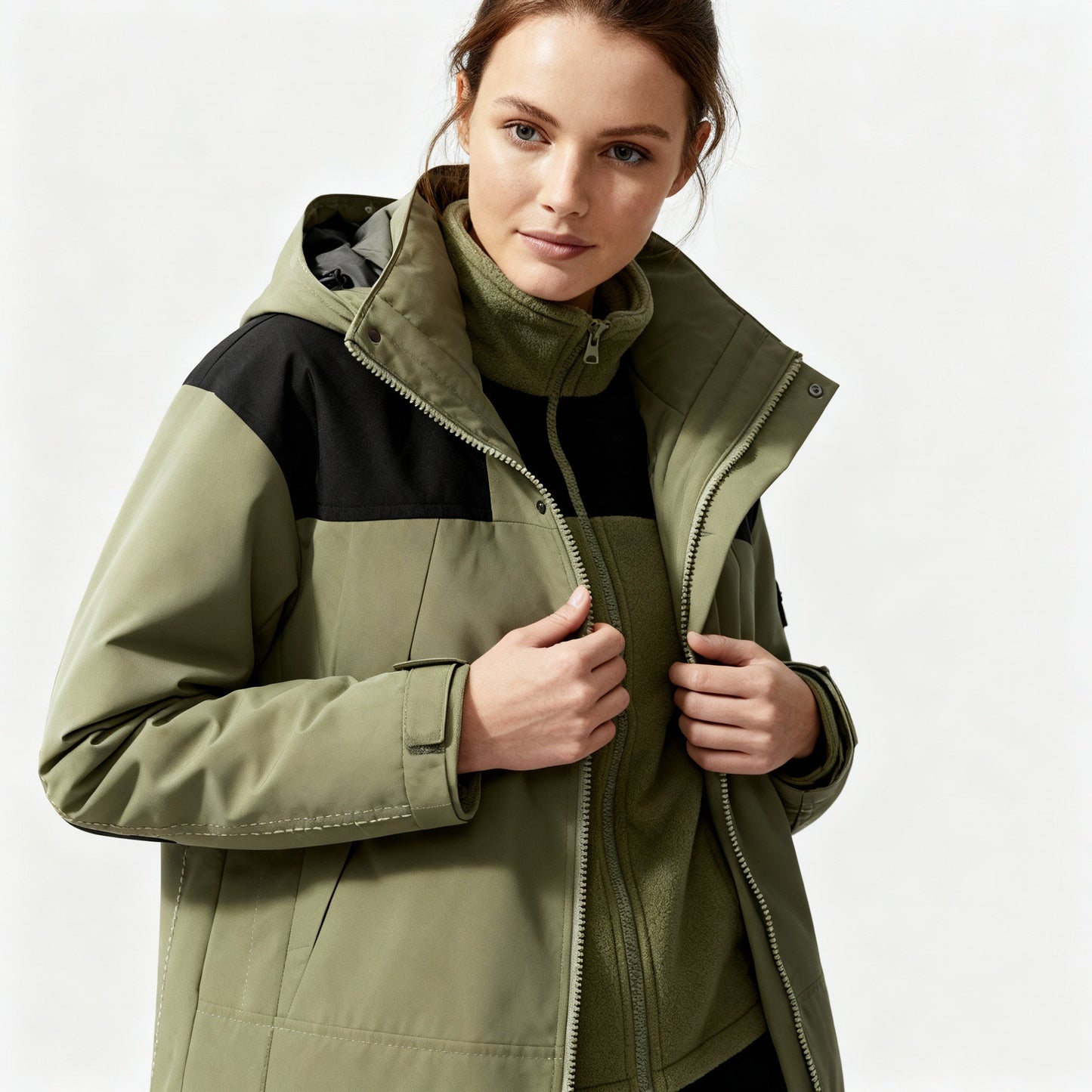 Damen 3-in-1 Fleece Winterjacke Komfort
