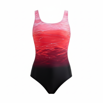 Damen Sportbadeanzug Einteilig Ombre-Design