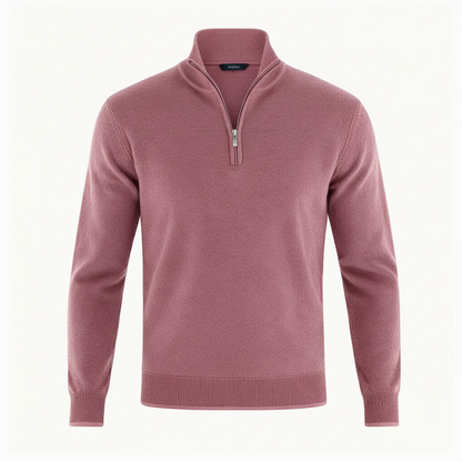 Herren Pullover V-Ausschnitt Reißverschlussdetail