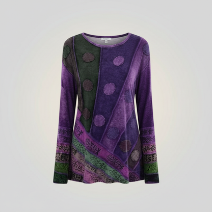 Bunte Damen Tunika aus Baumwolle Vintage Stil