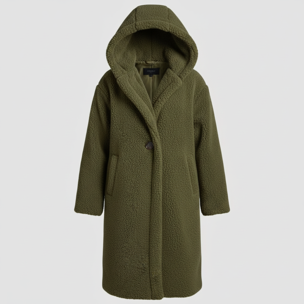 Damen Wintermantel Lang Kapuze Taschen