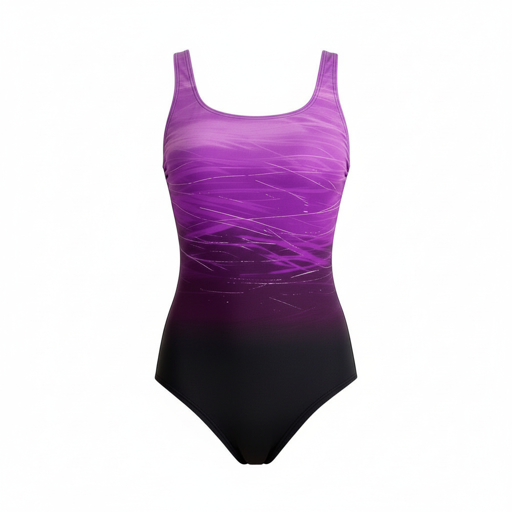 Damen Sportbadeanzug Einteilig Ombre-Design