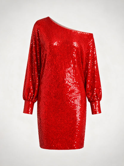 Damen Paillettenkleid Kontrast Norvielle