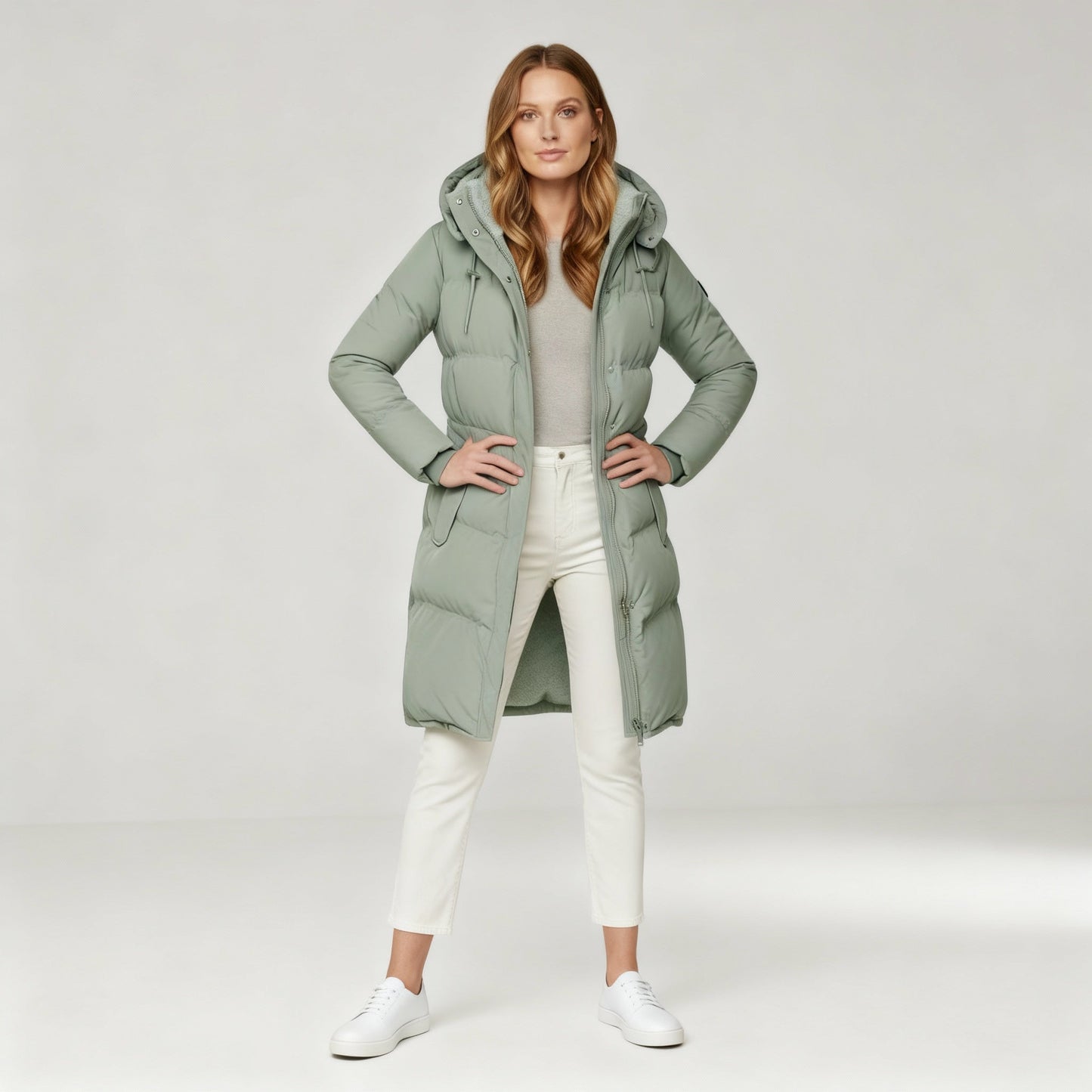 Damen Steppjacke Mit Frontverschluss