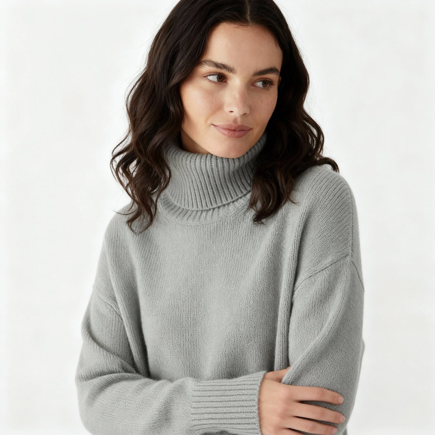 Eleganter Damen Rollkragenpullover Kaschmir Beige