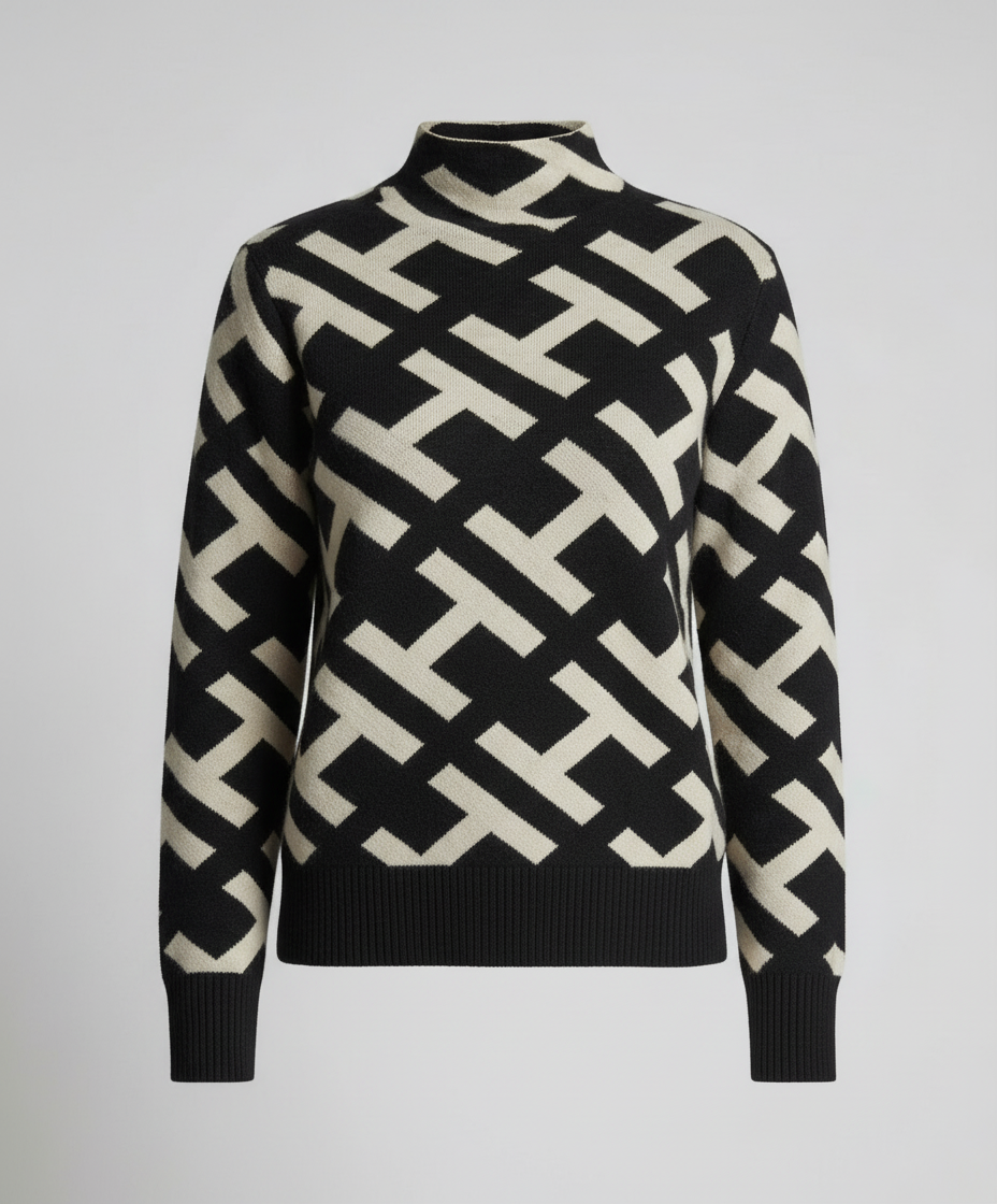 Damen Geometrischer Pullover Bequem