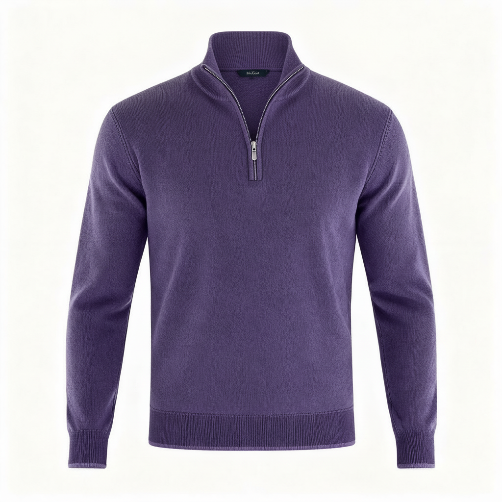 Damen Merino Pullover Reißverschluss Strickware Beige