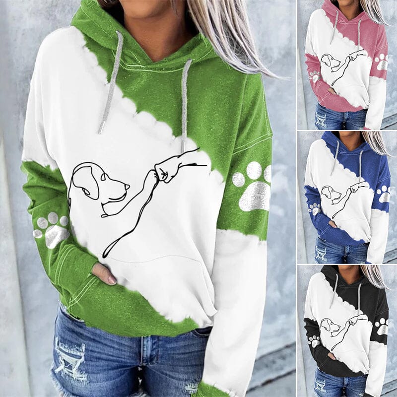 Lässiger Damen Hoodie Digitaldruck Grau