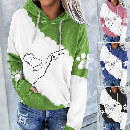 Lässiger Damen Hoodie Digitaldruck Grau