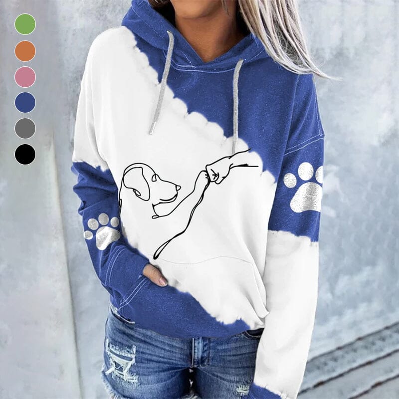 Lässiger Damen Hoodie Digitaldruck Grau - Norvielle