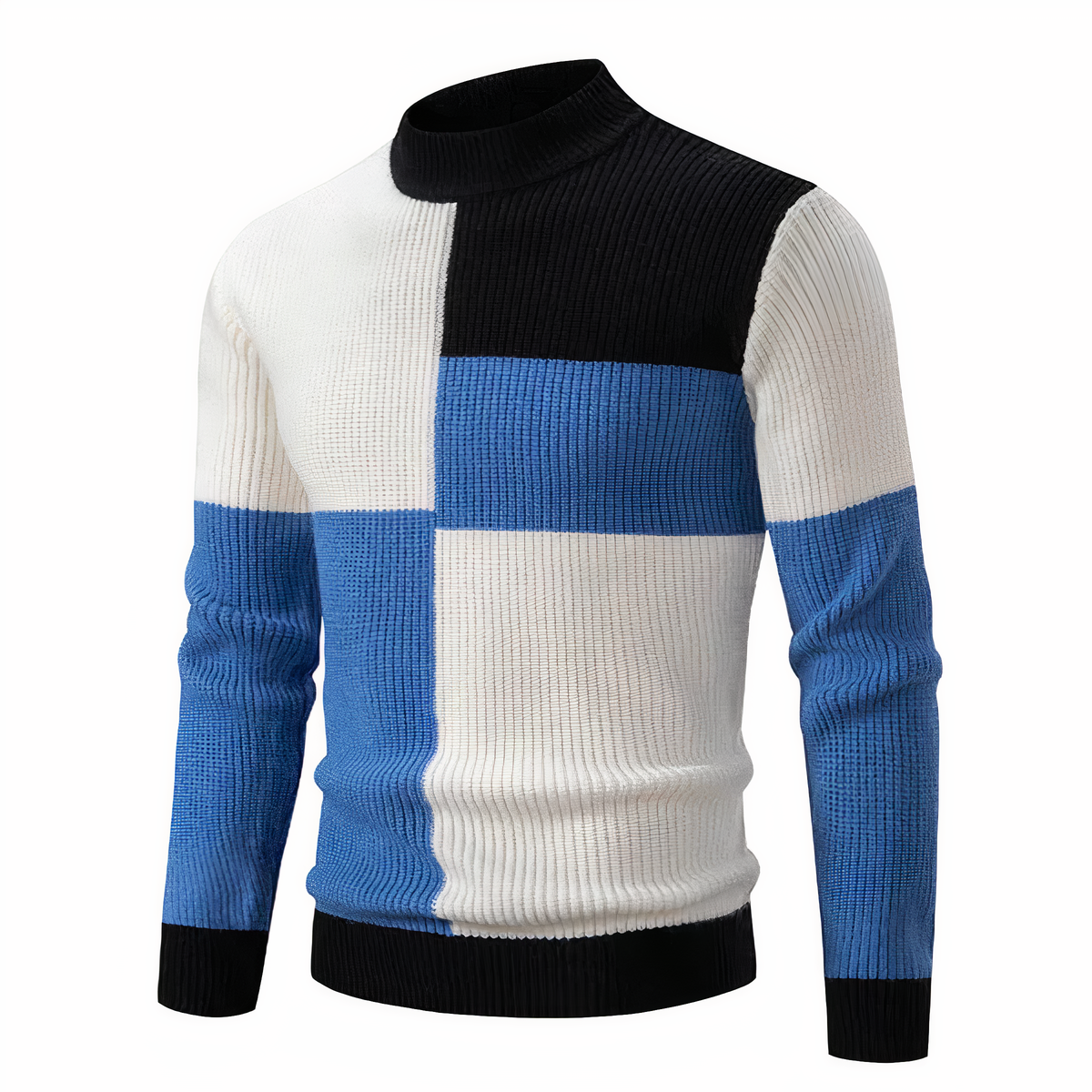 Norvielle Herren Strickpullover Patchwork