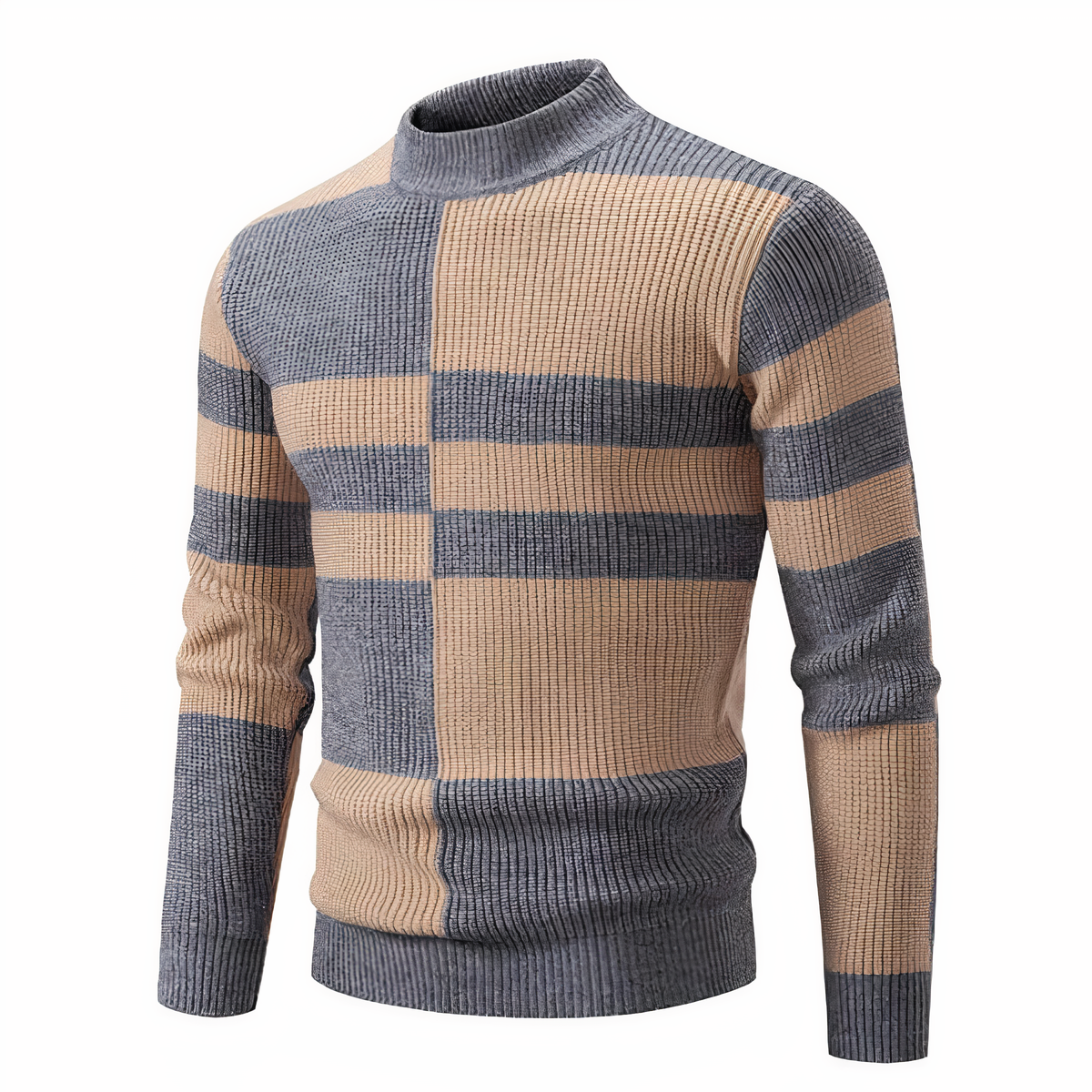 Norvielle Herren Strickpullover Patchwork