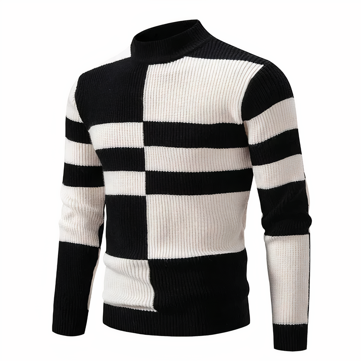 Norvielle Herren Strickpullover Patchwork