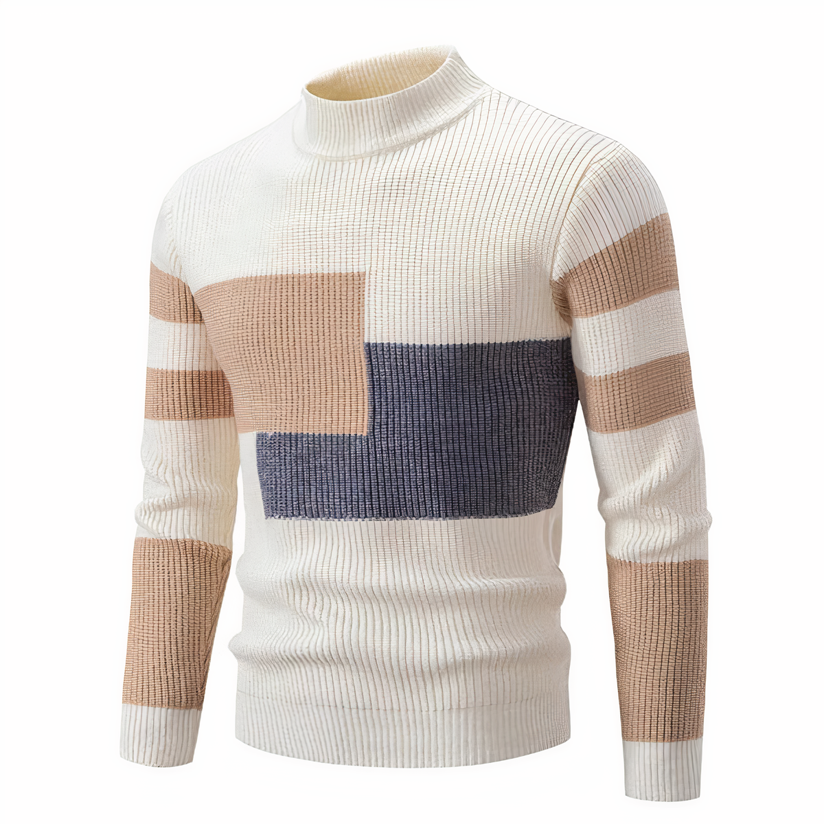 Norvielle Herren Strickpullover Patchwork