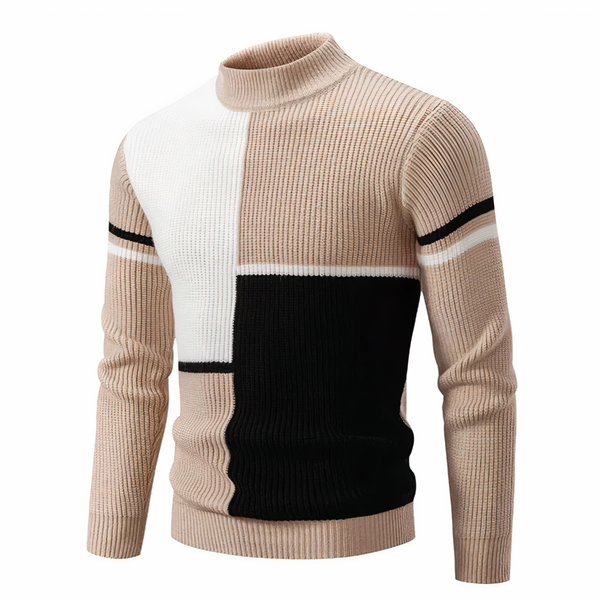 Norvielle Herren Strickpullover Patchwork