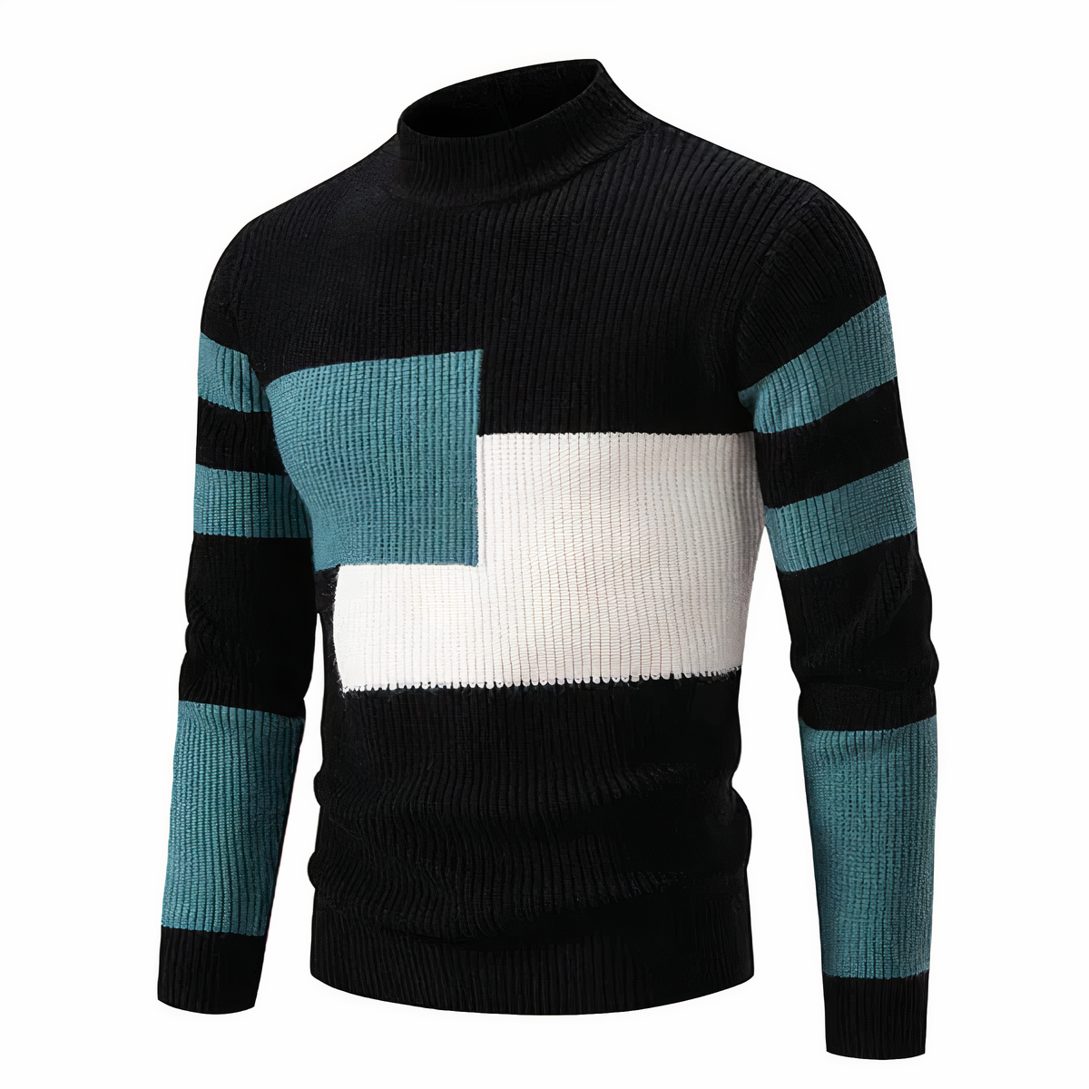 Norvielle Herren Strickpullover Patchwork