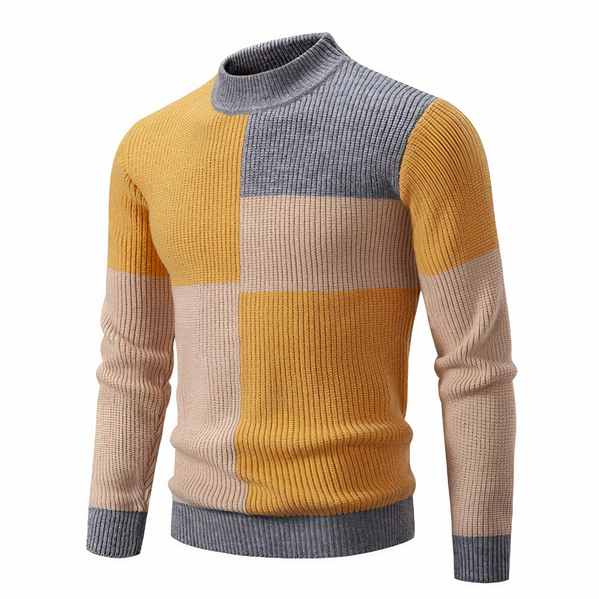 Norvielle Herren Strickpullover Patchwork