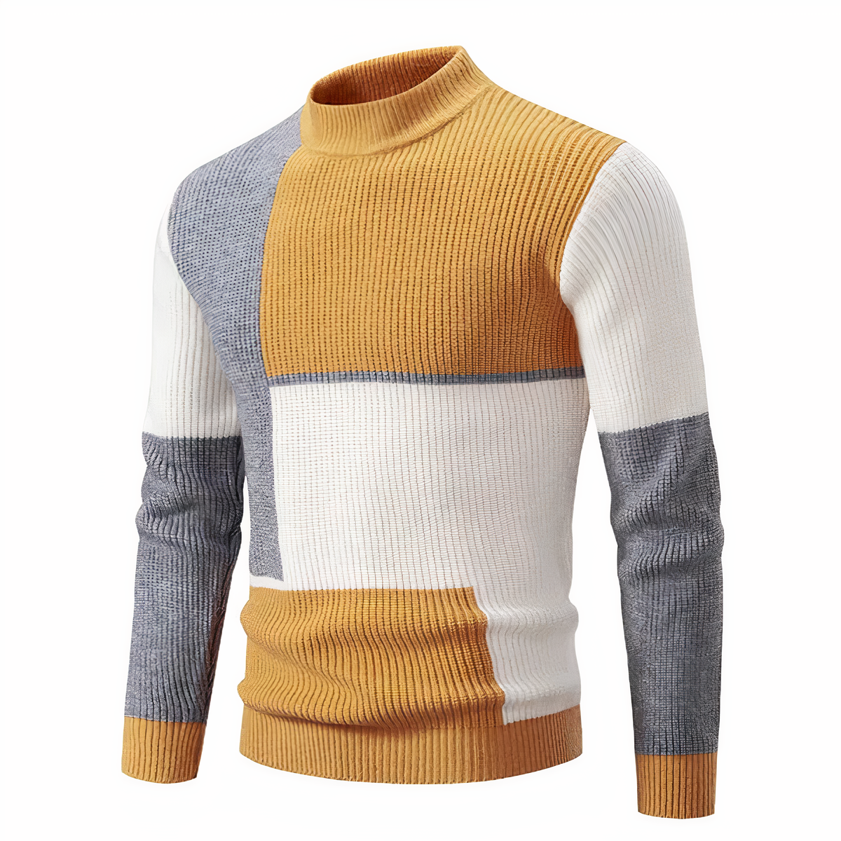 Norvielle Herren Strickpullover Patchwork