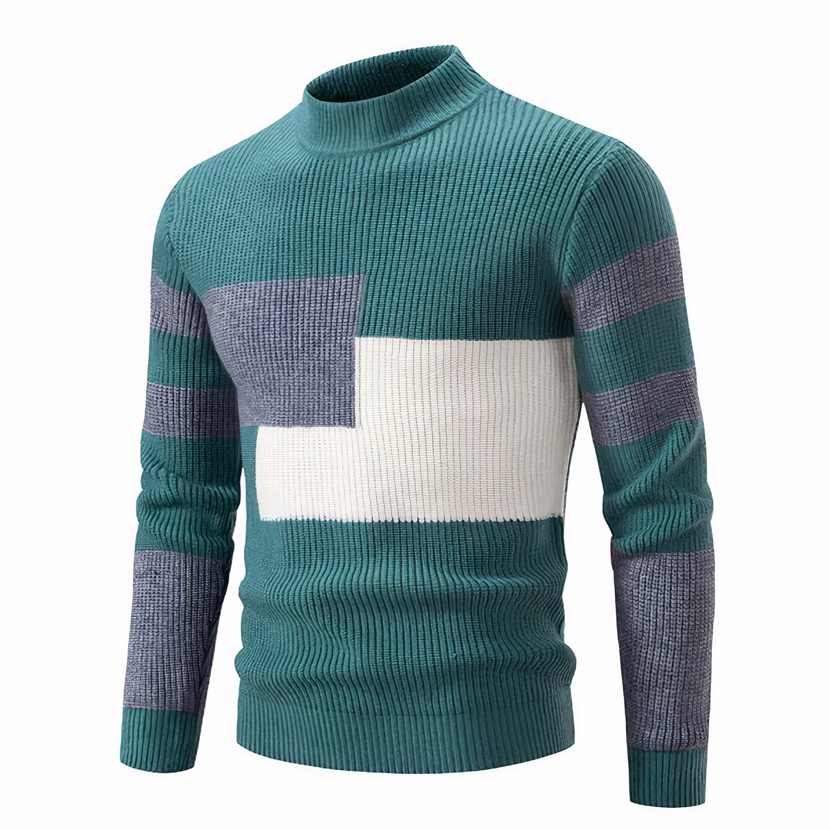 Norvielle Herren Strickpullover Patchwork