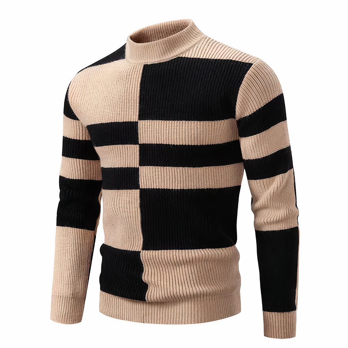 Norvielle Herren Strickpullover Patchwork