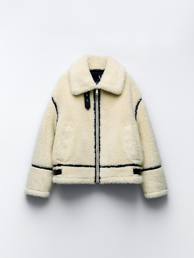 Damen Teddyjacke Weiche Fleece Reißverschluss Schwarz - Norvielle