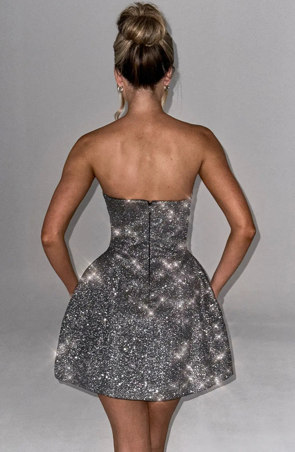 Glitzerndes Damen Minikleid Elegantes Strahlendes Kleid