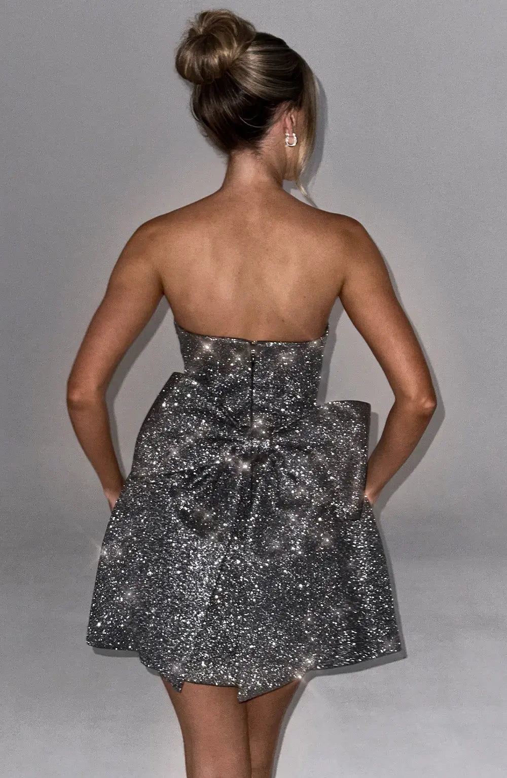 Glitzerndes Damen Minikleid Elegantes Strahlendes Kleid