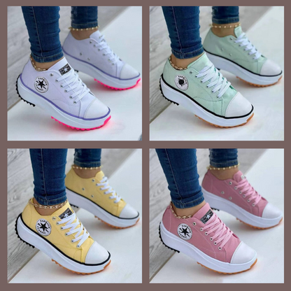 Damen Sneaker Flach Bequem