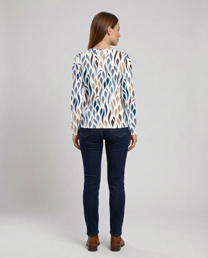 Damen T-Shirt Elegant Baumwolle Weiß