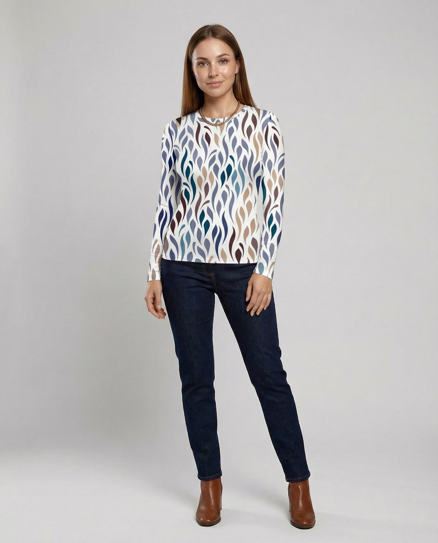Damen T-Shirt Elegant Baumwolle Weiß