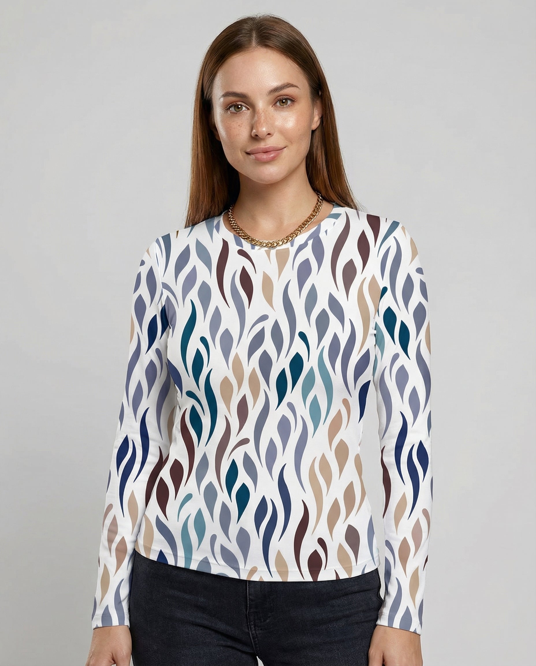 Damen T-Shirt Elegant Baumwolle Weiß - Norvielle
