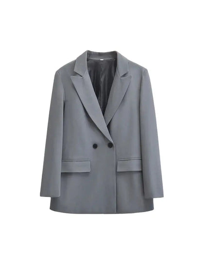 Herren Blazer Reverskragen Zweireihig Knopfverschluss - Norvielle