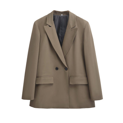 Herren Blazer Reverskragen Zweireihig Knopfverschluss