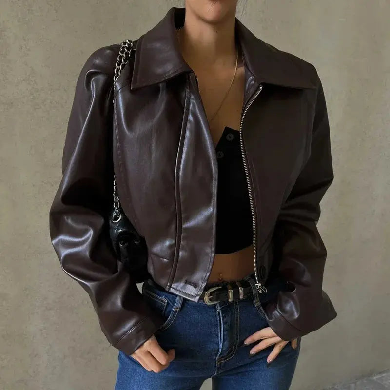 Übergroße Herren Kunstlederjacke Schwarz - Norvielle