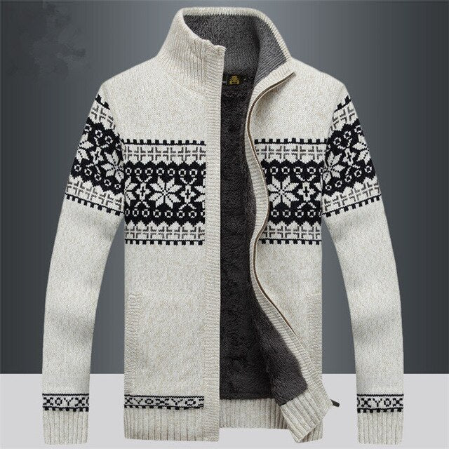 Norvielle Herren Strickcardigan Elegantes Design Beige