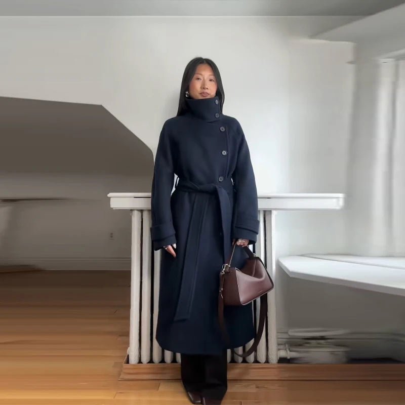 Damen Winter-Trenchcoat mit Gürtel
