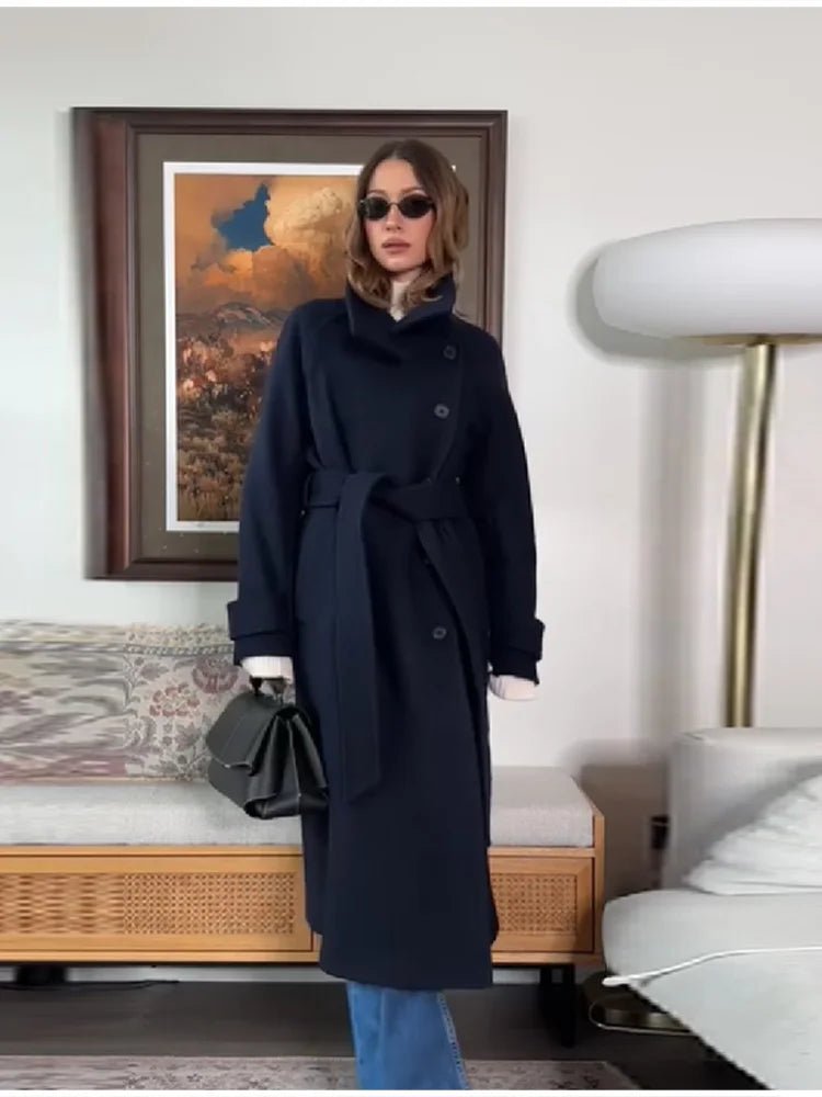 Damen Winter-Trenchcoat mit Gürtel