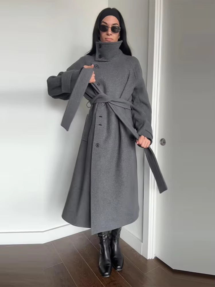Damen Winter-Trenchcoat mit Gürtel
