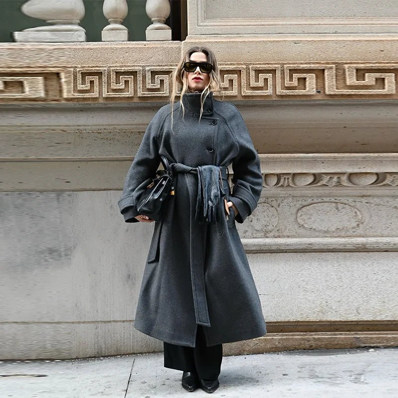 Damen Winter-Trenchcoat mit Gürtel