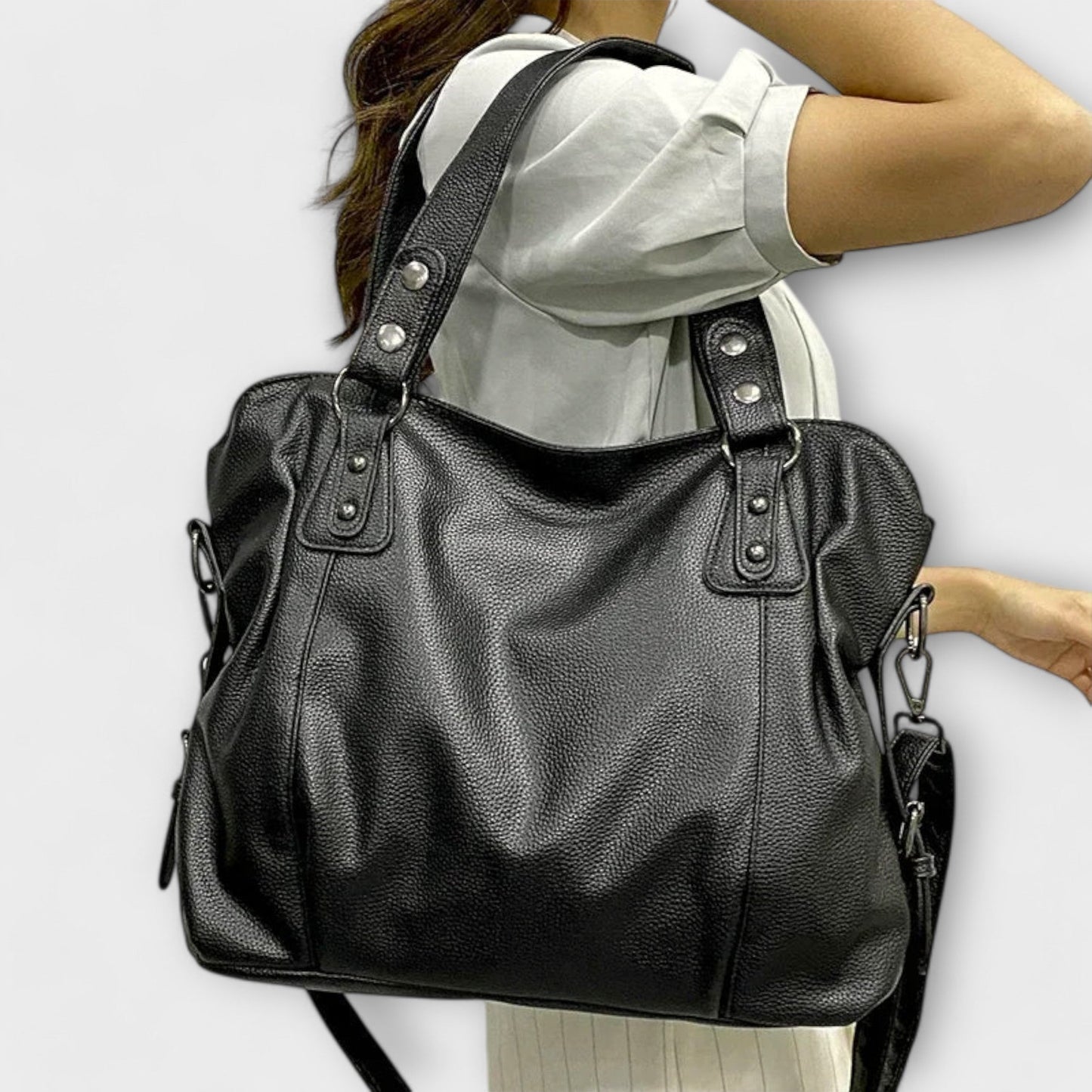 Damen Schultertasche Schlank Leder
