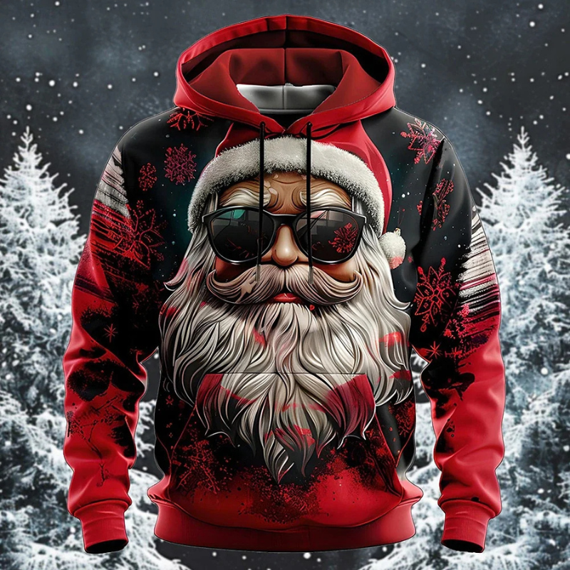 Kapuzenpullover Damen Weihnachtsdesign Festlich Rot - Norvielle