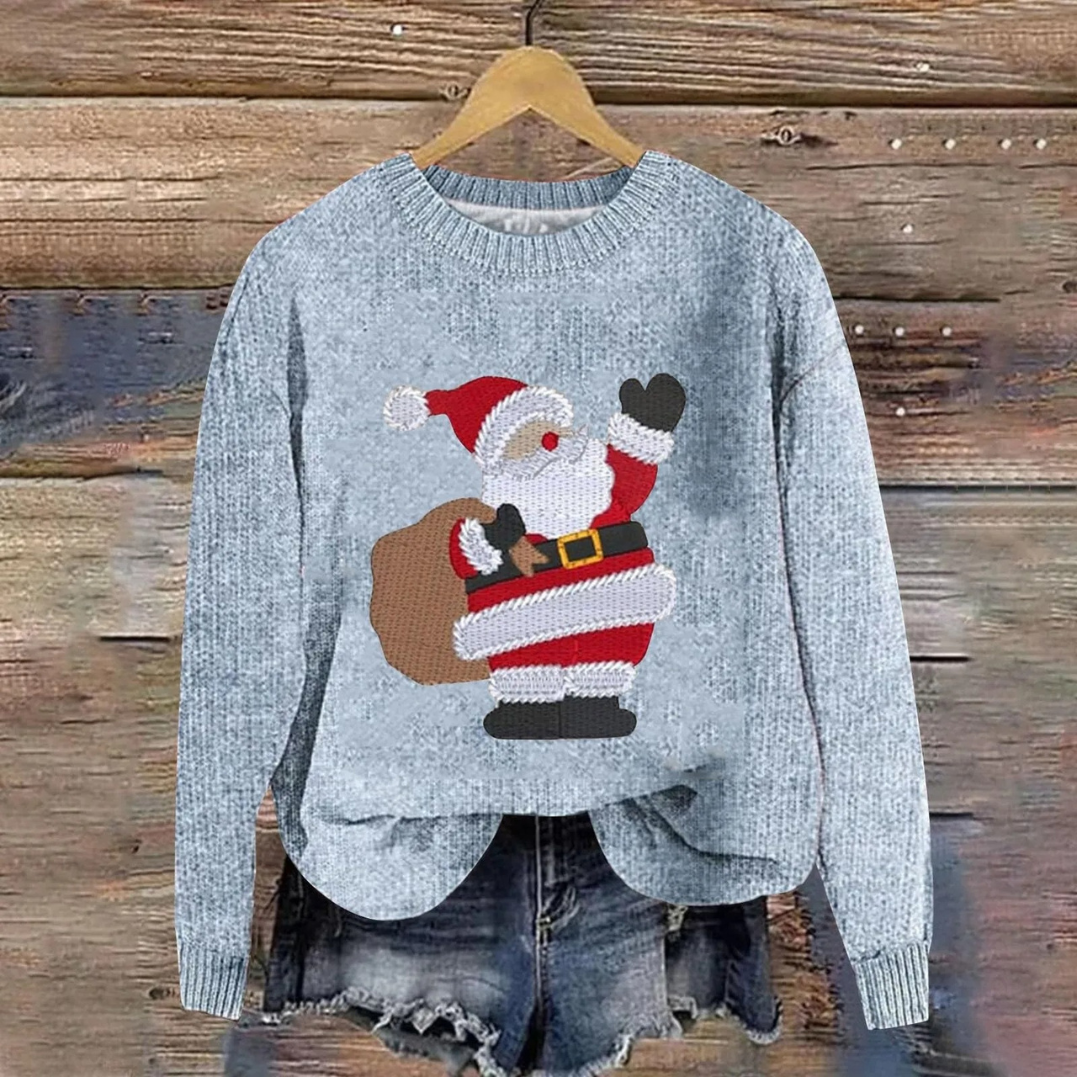 Festlicher Weihnachtspullover mit Weihnachtsmann-Design 9